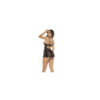 Nuisette noir Selma, en dentelle, avec armatures et string assorti inclus 